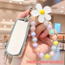 Flower Beaded Keychain Key Cover Compatible With Mazda Car Keys, 2 3 6 CX3 CX4 CX5 CX7 CX9 Atenza Axela MX5 Miata Full Protection Accessory Key Fob Case, Soft TPU Key Shell - Mixed-color Flower Beaded Style - View 4