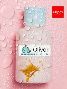 1/60/120/240/480片可客製化文字貼紙，個性化防水防油PVC貼紙，適用於水瓶、個人用品、辦公室、宿舍、居家收納，適合送給父親、母親、兒子、女兒、朋友的標籤禮物，開學季、派對、聖誕節適用 - 多色2 - 查看 16
