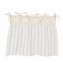 1pc Japanese Style Striped Ruffle Half Curtain, No-Drill Tie-Up Sink Curtain, Kitchen Cabinet Decorative Cover Cloth (Size 76*54cm) - Beige Square Patchwork - View 11