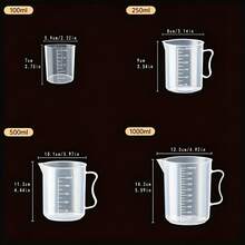 1 pieza Taza medidora de líquidos de plástico, taza multiusos para hornear, herramienta esencial de cocina, suministros de cocina - Multicolor - Ver 4