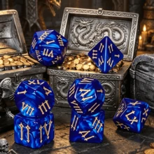 HAOMEJA 7pcs Acrylic Polyhedral Dice/ RPG Tabletop Role Playing Games/ Easter/ Halloween/ Christmas Gift - Multicolor - View 9