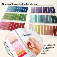 1pc Gradient Color Index Tab Sticky Notes, Reusable Writable Page Marker Flags With Ruler, Loose-Leaf Notebook Divider Labels, Multi-Color Book Marking Stickers, Suitable For Office, School, Journal Classification School Supplies - one-size - View 3