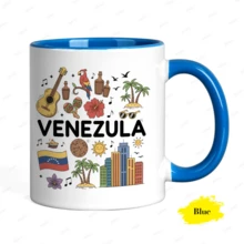 Taza de café de cerámica con temática de viajes a , diseño de paisaje urbano tropical, taza novedosa y elegante, apta para lavavajillas, ideal para el hogar y la oficina. - Azul - Ver 5