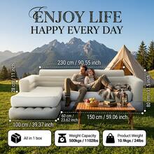 Luxury Large Outdoor Inflatable Mattress/Sofa, Thickened PVC Material, Strong Load-Bearing Capacity, Suitable For Indoor/Outdoor, Living Room, Balcony, Movie Party, Garden Gathering And More - Large Inflatable Sofa - View 7