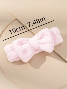 1 pieza Diadema de baño rosa, diadema de maquillaje facial con decoración de lazo de poliéster lindo, adecuada para baño, regalo de Navidad, decoración del hogar y baño, verano - Multicolor - Ver 8