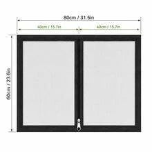 Zippered Window Screen Mesh, Self-Adhesive Mosquito Curtain, Breathable Fly And Insect Protection Net, DIY Easy Install Screen, Suitable For Home Bedroom Living Room Kitchen - Black Single-zipper Window Screen - View 3