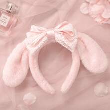 1件 MINISO 可愛粉色垂耳蝴蝶結裝飾髮箍 女款 開學穿搭氛圍 洗臉髮帶 卡哇伊閨蜜 BFF 送禮首選 - 彩色 - 查看 5