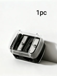 1/2/3/6pcs Transparent Cover Pencil Sharpener, Dual-Hole Sharpener, Portable Makeup Tool, Professional Eyebrow Pencil Eyeliner Pencil Sharpener, Simple And Portable, Suitable For Most Pencil Sizes, Student Stationery, Office Supplies, Back To School Season Must-Have - Double-hole Pencil Sharpener - View 9