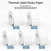 2入純白熱感標籤貼紙捲 40x30mm 黑字列印紙 適用於 T50M Pro PL70E N20 M110，辦公室文件名稱標籤儲存整理用 - 查看 5