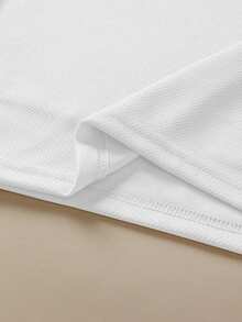 Playera Hombre Estampado Patrón Letras, Camiseta Manga Corta Corte Holgado Cuello Redondo para Exteriores Primavera Verano - Blanco - Ver 4