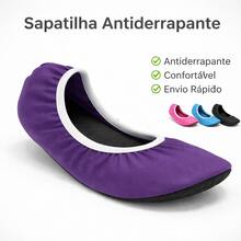 Sapatilha de Ballet Simples Carnaval Jazz Fantasia Diversão Par Sortidas - Roxo - Visão 4