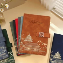 Personalized Birthday Floral Notebook Set, Customized Name Engraved Diary With Pen And Gift Box, A5 Snap Closure Notebook, Gift For Women, Bridesmaids, Teachers And Graduates - Chinese Character Buckle Notebook - View 4