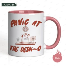Taza de cerámica con diseño de zarigüeya, ideal para el estrés en la oficina. Taza divertida, estética y minimalista. Regalo de cumpleaños asequible. Apta para lavavajillas. - Rosa - Ver 5