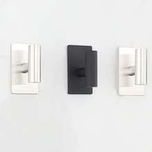 304 Stainless Steel Hooks Available In Black And Gray; Waterproof And Rust-Resistant, Featuring A Drill-Free, Self-Adhesive Design. These Practical Hooks Are Ideal For Bathrooms, Walk-In Closets, And Organizing Everyday Household Items. - Multicolor - View 7