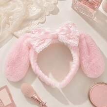 1件 MINISO 可愛粉色垂耳蝴蝶結裝飾髮箍 女款 開學穿搭氛圍 洗臉髮帶 卡哇伊閨蜜 BFF 送禮首選 - 彩色 - 查看 6