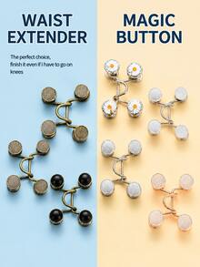 8pcs Round Waist Cinching Clips, Suitable For Jeans, Skirts, Pants, Collars, Unisex, High-Quality Metal Material, Durable, Quick Adjustment Without Tools, Metal Anti-Slip Brooch, Fashionable Detachable Pant Clips, Travel Essential, Gift For Mom - Multicolor - View 7