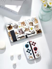 新款 Switch 2 (2025) 遊戲主機配件，1個可愛卡通貓圖案保護殼/保護套，相容於 Switch 2/Switch NS/Switch OLED/Lite，適用於 Switch 第二代/Switch 遊戲主機配件，全套組合，收納袋，遊戲卡盒，Switch 保護殼，Switch 玩家的最佳禮物 - 彩色 - 查看 7