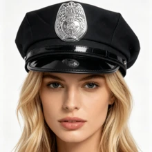 1pc Holiday Party Police Hat, Halloween Decoration Hat Prop - Multicolor - View 1