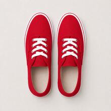 Women's Canvas Sneakers, Casual Skate Shoes, Basic Comfortable, Lightweight, And Affordable Everyday Wear. - 紅色 - 查看 7