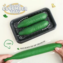 1pc Giant Pickle Squeeze Toy, 24cm Pickle Squeeze Toy, Fruit Squeeze Sensory Stress Relief Toy, Soft Touch Fun Design, Suitable For Teenagers, Students, Office And Home Use - Multicolor - View 2