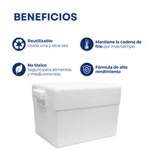 HU7- Hielera Unicel Sin Asa 28.5 cm x 21.5 cm x 21 cm Capacidad 10 Litros o 7 kilos - Ver 4