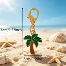 20pcs Green Coconut Tree Keychains With Lobster Clasp, Plant Pendant Key Rings For Bag/Zipper/Shoes Decoration, Birthday, Christmas, Valentine's Day, Graduation Anniversary Gift - Green - View 2