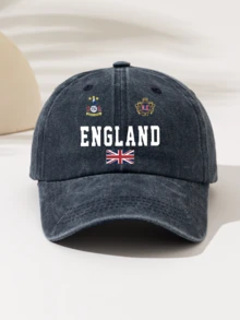 時尚極簡水洗棒球帽，四季通用裝飾風格，女性必備時尚單品，「ENGLAND」設計，適合戶外運動 - 水洗帽 - 查看 1