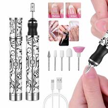GANLAIX USB Rechargeable Electric Nail Drill Set, Electric Nail File And Polisher, Dual Speed Forward/Reverse, Suitable For Thick Nails, Manicure And Pedicure Polishing Tool, Unisex Christmas Gift - 黑與白 - 查看 11