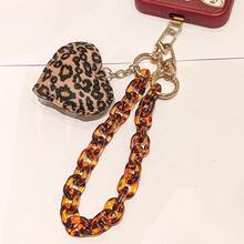 Leopard Print Acrylic Phone Charm Chain, Phone Pendant Bag Keychain Phone Chain Premium Durable And Fashionable Daily Carry Accessory, Gift, Couple Accessory, Women's Car Key Charm Bag Pendant Men's Gift Women's Gift Couple Gift, Minimalist Keychain Key Ring Lanyard Pendant, Couple Keychain Bag Strap Bag Chain Vintage Niche Thick Chain Accessory Shoulder Crossbody Bag Chain Detachable Single Purchase - Burnt Orange - View 2