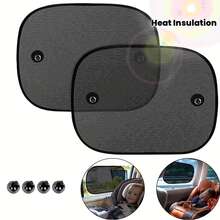 2pcs Baby Car Seat Sun Shade, Child Car Window Curtains, Black Mesh Back Seat Side Window Sunshade, Transparent And Breathable Design, Does Not Block Vision Or Interfere With Window Operation, Suitable For Shading And Mosquito Protection For Babies And Children In Cars - Black - View 8