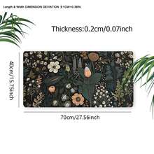 1件裝波西米亞花卉大尺寸電競滑鼠墊 35.4x15.7英吋 辦公桌墊 縫邊防滑橡膠底 滑鼠墊 居家辦公配件 送給女性朋友的禮物 - 長方形 - 查看 10