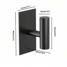 304 Stainless Steel Hooks Available In Black And Gray; Waterproof And Rust-Resistant, Featuring A Drill-Free, Self-Adhesive Design. These Practical Hooks Are Ideal For Bathrooms, Walk-In Closets, And Organizing Everyday Household Items. - Multicolor - View 11