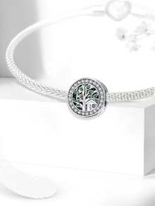 1 Stück 925 Sterling Silber Unendlichkeits-Lebensbaum Charm Perle, geeignet für Frauen Armband, Armreif DIY Schmuckherstellung, tägliche Dekoration - Baum des Lebens - Übersicht 3