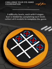 Children's 4-In-1 Tic Tac Toe Memory Training Game Toy Electronic Handheld Game Console Multiple Modes 2-Player Battle Speed Competition Intelligence Development Brain Training Fun Educational Game Parent-Child Interaction Family Party Suitable For 3-12 Years Old Boys And Girls Holiday Birthday Back To School Gift - 彩色 - 查看 9