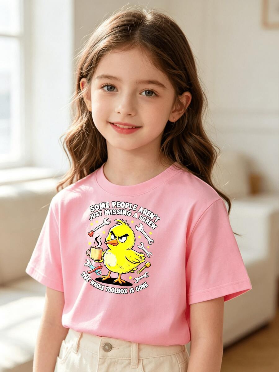 Camiseta de Mujer Cómoda con Cuello Redondo, Manga Corta, Mezcla de Algodón, Suave y Transpirable, Ropa Casual para Primavera y Verano, Estilo Urbano - Rosa - Ver 1