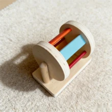 蒙特梭利兒童教育玩具 早期學習益智玩具 嬰兒布製鼓 蒙特梭利認知盒 幼兒園適用 - 小號滾動鼓 - 查看 8