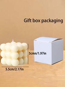 1pc Bubble Cube Candle, Fragrance Candle, Beautiful Soy Wax Candle, Home Fragrance Candle, Aromatherapy Decorative Candle, Cute Room Decor, Bedroom Decor, Wedding Centerpiece, Dorm Decor, Valentine's Day & Birthday Gift - White - View 7