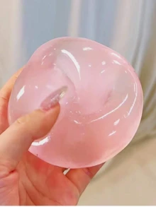 Cherry Blossom Pink + Light Sea Blue Color Round Slow Rebound Squeeze Toy, Soft Texture Can Be Freely Squeezed And Kneaded, Transparent Texture Can Also Be Used As A Desktop Decoration, It Is A Stress Relief Tool For Students And Adults To Relieve Anxiety And Relax Their Mood, It Is Also An Ideal Gift For Holidays, Birthdays, Parties And Other Occasions - Multicolor - View 6
