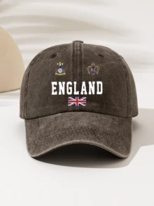 時尚極簡水洗棒球帽，四季通用裝飾風格，女性必備時尚單品，「ENGLAND」設計，適合戶外運動 - 水洗帽 - 查看 9