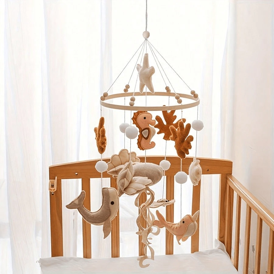 Baby Toys, Baby Mobile Crib, Handmade Animal Theme Bed Bell, Cute Shaped Toys, Educational, Enhance Children's Hand-Eye Coordination, Prevent Myopia, Suitable For Children's Room Decoration, Mixed Colors, Newborn Bed Bell, Best Gift For Parent-Child Interaction, Birthday Gift, Christmas Gift
