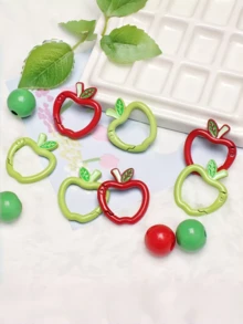 6pcs Cute Apple Shaped Keychain Clips, Suitable For Keychains, Water Bottle Lanyards, Dog Leashes, Bag Clasp Decorative Accessories - Multicolor - View 2