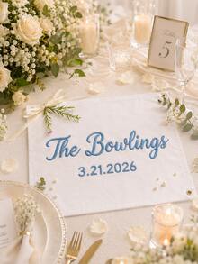 Pancarta de Boda Bordada Personalizada - El texto se puede personalizar para la novia; también es adecuada para decoración de aniversario o cumpleaños - Multicolor - Ver 5