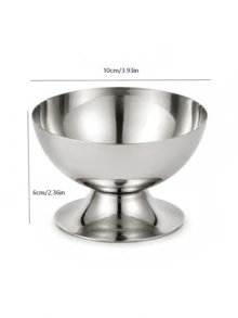 1 Pc Stainless Steel Dessert Cup, Minimalist Stainless Steel Dessert Cup With Whipped Cream – Modern Nordic Cute Mini Tabletop Decor,Ice Cream Cup,Candlestick,Goblet And Bowl, Afternoon Tea Pudding Cup Dessert Plate - Silver - View 12