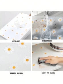 1 Roll Cabinet Liner, Moisture-Proof Heat-Resistant Non-Slip Drawer & Desktop Mat, Waterproof Oil-Proof Dust-Proof, Suitable For Cabinets Drawers Refrigerator, Easy To Clean, Kitchen Countertop Furniture Storage Mat, Home Christmas Party Storage Kitchen Accessories - Daisy - View 11