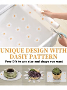1 Roll Cabinet Liner, Moisture-Proof Heat-Resistant Non-Slip Drawer & Desktop Mat, Waterproof Oil-Proof Dust-Proof, Suitable For Cabinets Drawers Refrigerator, Easy To Clean, Kitchen Countertop Furniture Storage Mat, Home Christmas Party Storage Kitchen Accessories - Daisy - View 6