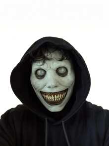 1pc Halloween Horror Mask, Suitable For Halloween Cosplay, Hand-Painted, May Have Minor Defects, Paint Bleeding And Slight Stains During Production, Please Refer To The Third Real Photo For Details - Multicolor - View 2