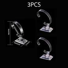 10pcs Clear Watch Display Stand, C-Shaped Plastic Bracelet & Jewelry Display Holder For Watches, Bangles, Bracelets, Store Display, Photo Props & Home Storage - Clear - View 13
