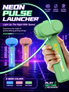 Kids Glow In The Dark Rope Launcher With Smooth Rotating Propeller, Creative Small Game, Cool Glow Shooting Toy For Indoor/Outdoor Fun, Interesting & Intellectual Rope Spinner Suitable For 3-12 Years Old Boys & Girls, Birthday & Holiday Gift - Multicolor - View 3