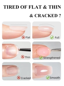 PERFECT COLOR Gel Constructor Autonivelante Cristalino – Curado Rápido, Extensiones de Uñas Suaves, Uso Profesional & Doméstico, Gel UV LED Removible 8ml - transparente - Ver 2