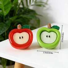 Cute Colorful Apple-Shaped Toilet Tank Button, Nail-Friendly Toilet Flush Switch, Universal Toilet Seat Lifter - Apple - View 2